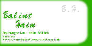 balint haim business card