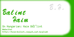 balint haim business card